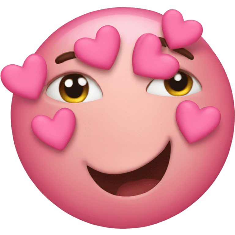 love emoji with pink hearts emoji