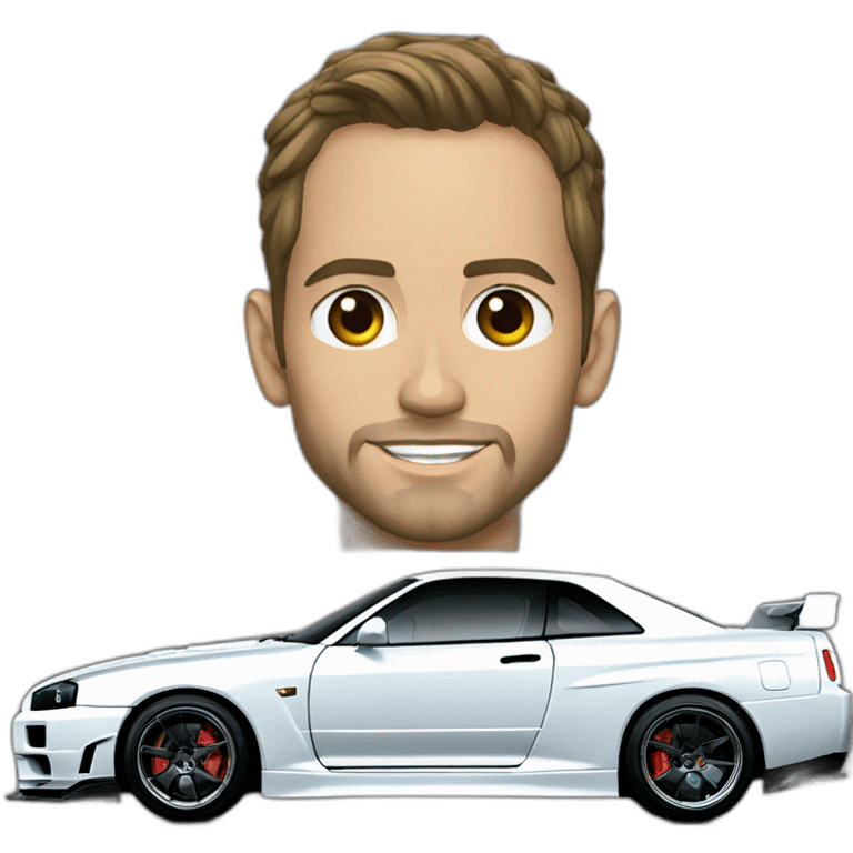 Paul Walker nissan gtr r34 emoji