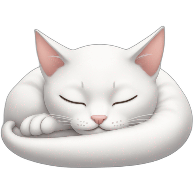 White gato sleep emoji