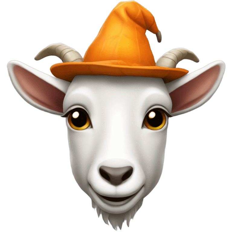 Goat with a pumpkin hat emoji