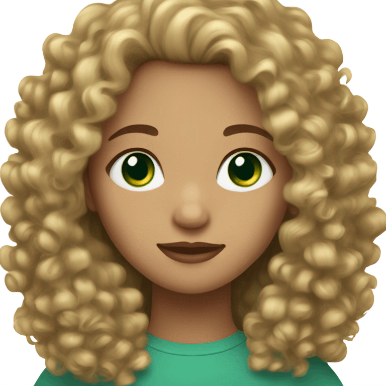 Curly hair light skin woman with green/blue eyes emoji