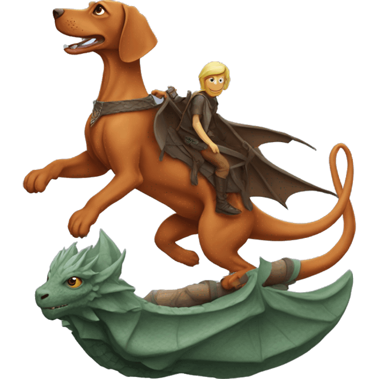 Vizsla riding dragon  emoji