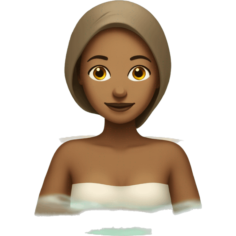 Tan girl having a spa day  emoji