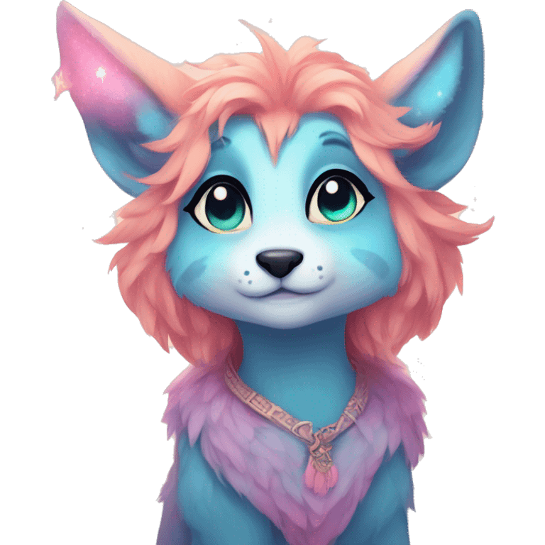 Kawaii bright fantasy ethereal anthro fursona animal emoji