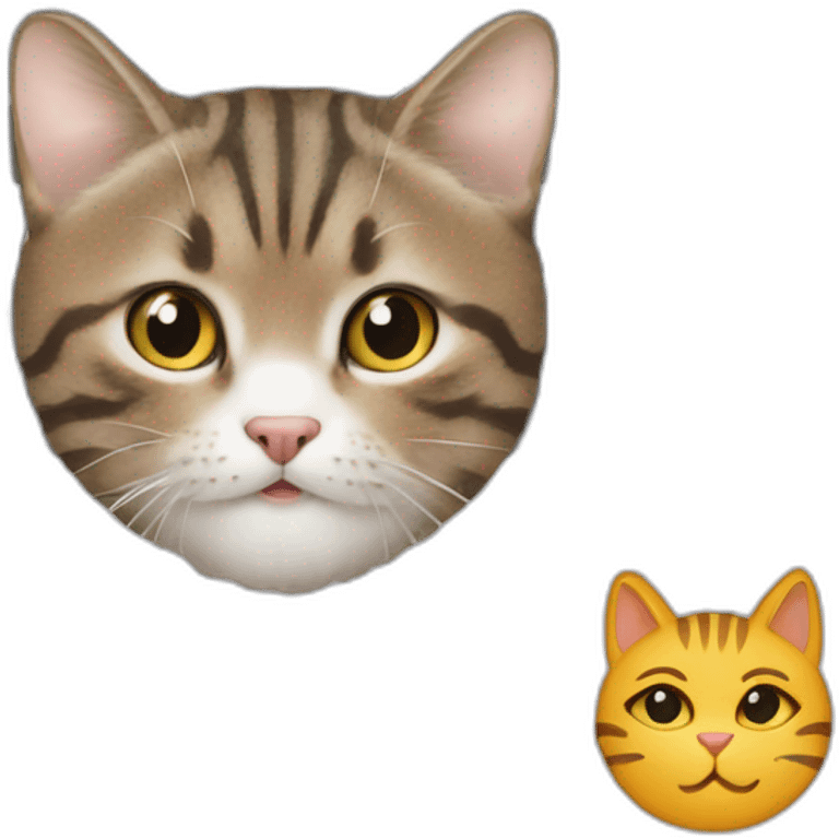 a tabby cat and a macbook computer emoji