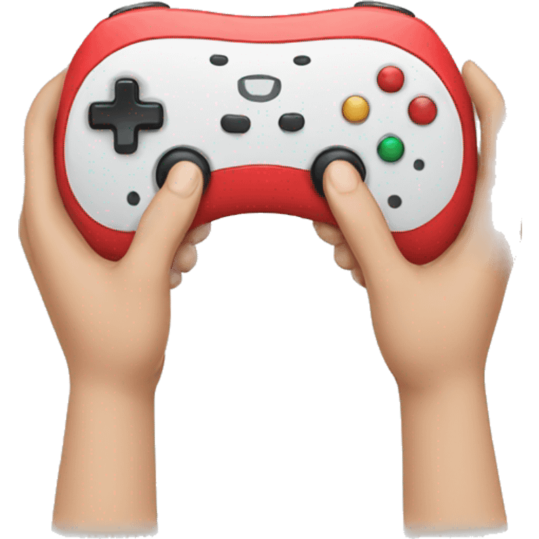 a hand holding a controller emoji