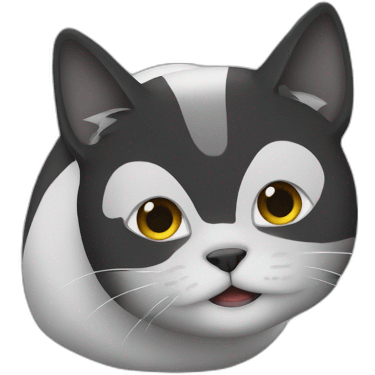 Chat noire et blanc et gris emoji