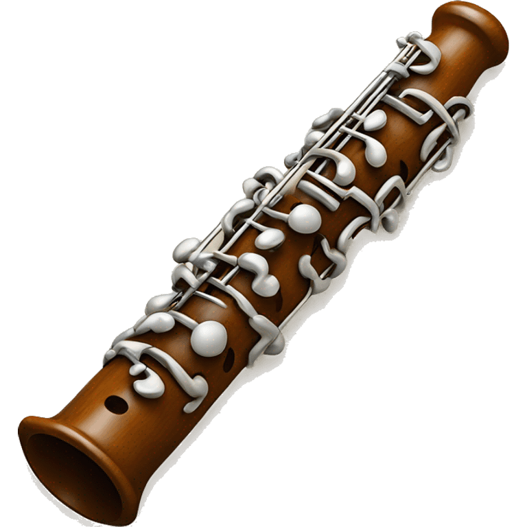 Orginal wooden baroque oboe with one key emoji