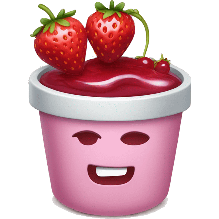 Strawberry jam and cherry emoji