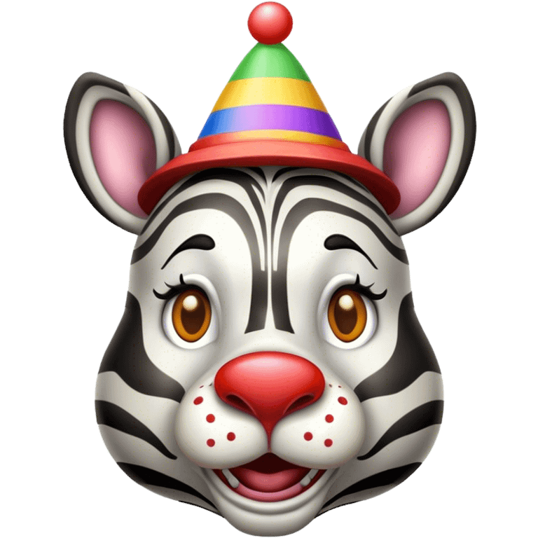 Zebre fou avec un chapeau de clown emoji