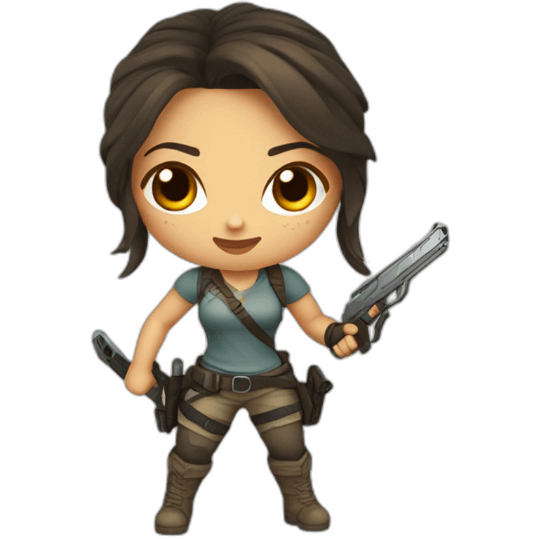 Lara croft as chibi emoji