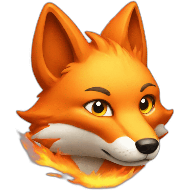 big fox in fire emoji