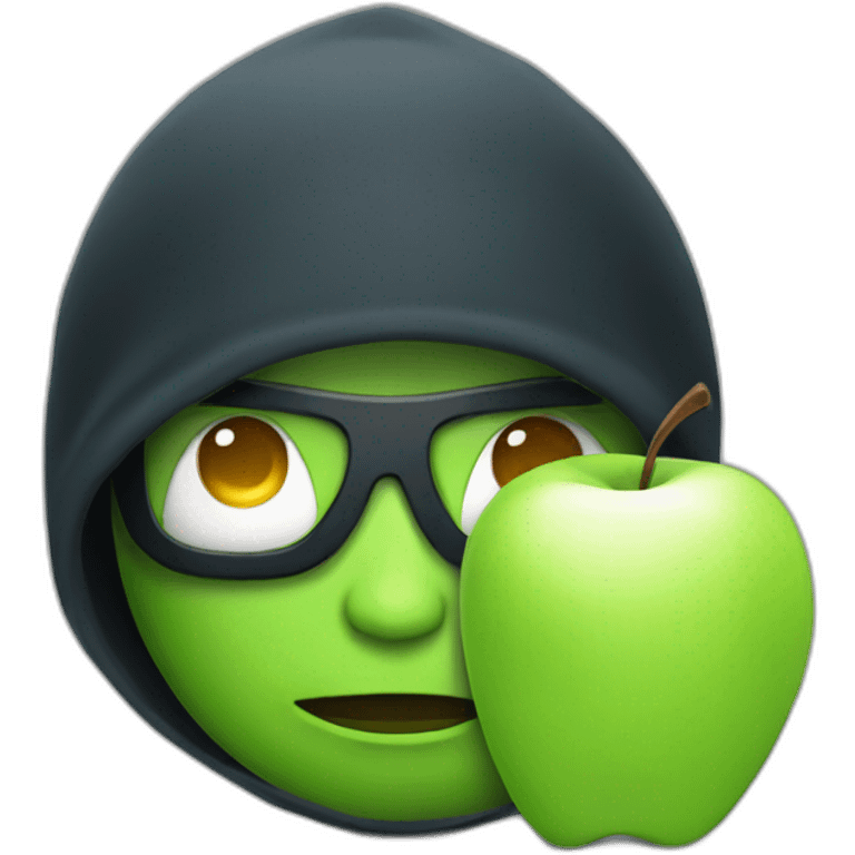 hacker with apple' emoji