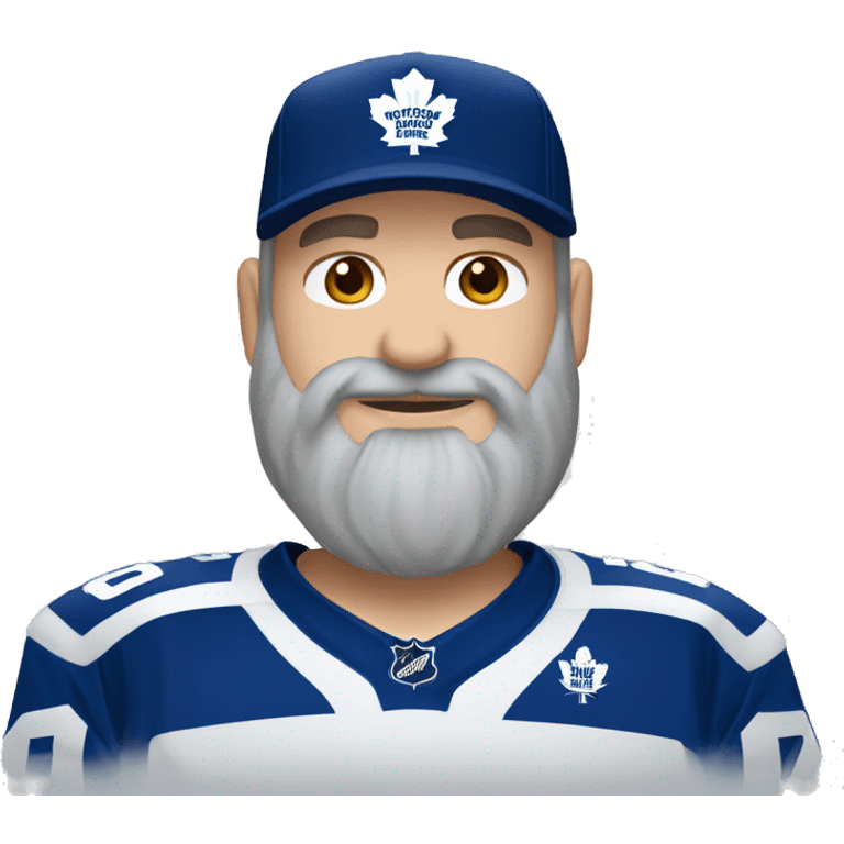 White male long gray beard brown hair Toronto maple leafs jersey emoji