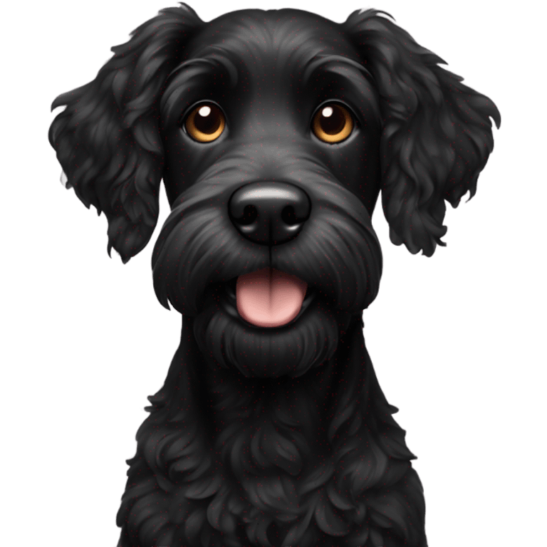 Black doodle dog emoji