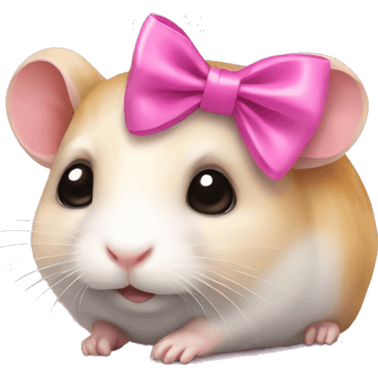 Hamster with a pink bow emoji