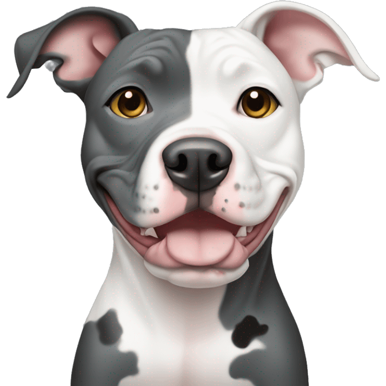 one eyed pit bull with grey spots emoji