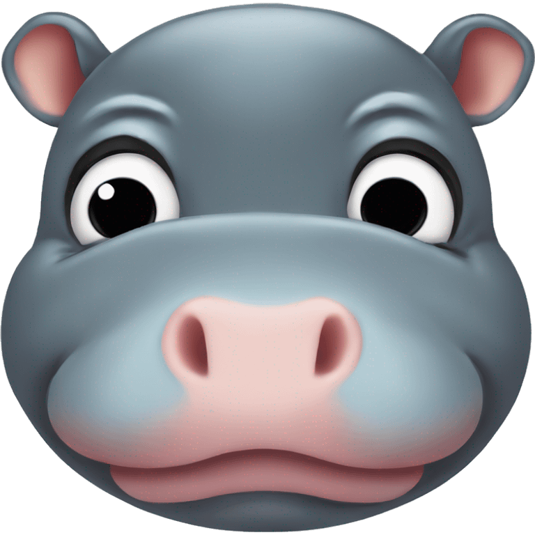 baby pygmy hippo face, Moo Deng sad emoji