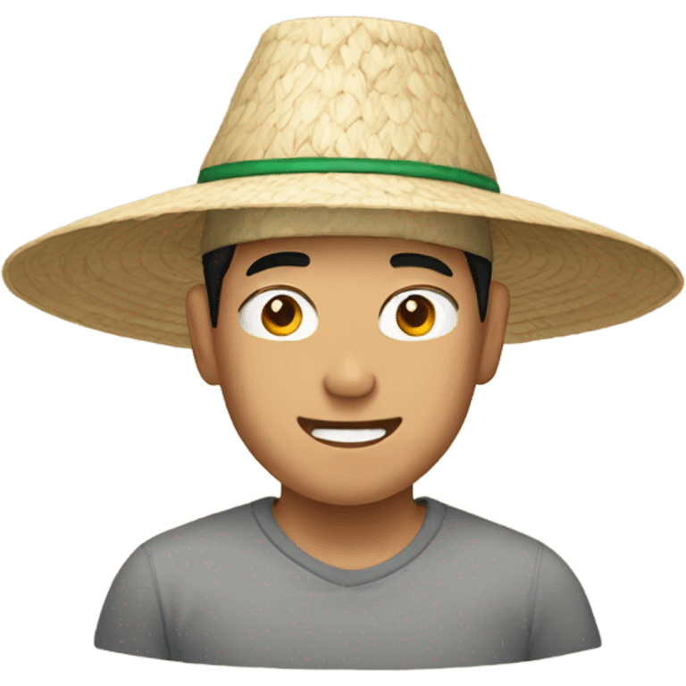 Asian man in a rice hat  emoji