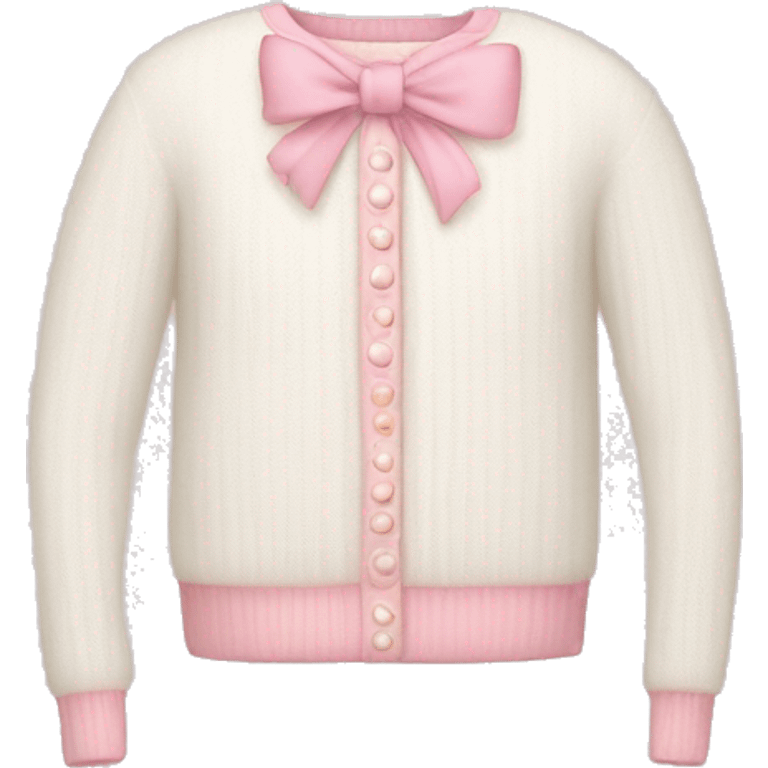 White sweater with many light pink bows emoji