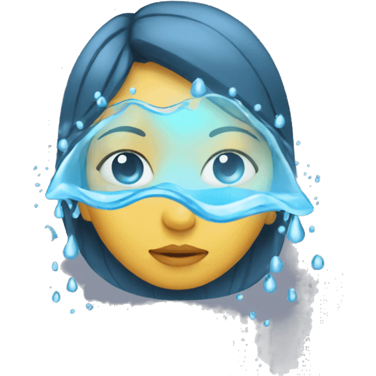 girl with water over face emoji