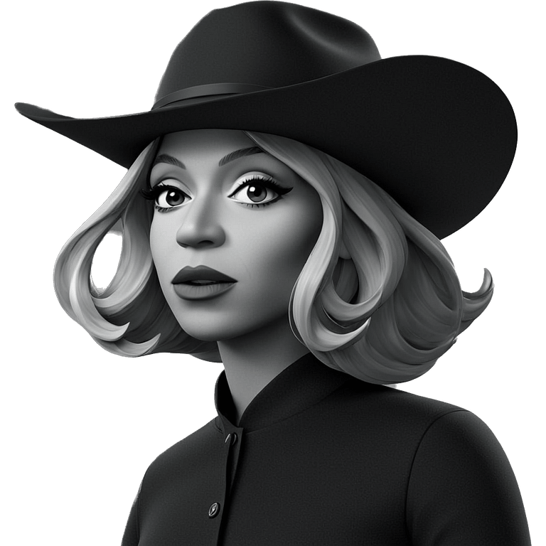 girl in hat monochrome gaze emoji