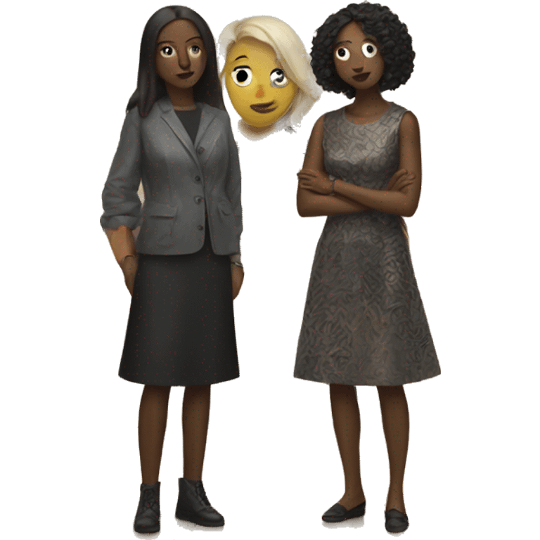 Two women friends in an art gallery emoji