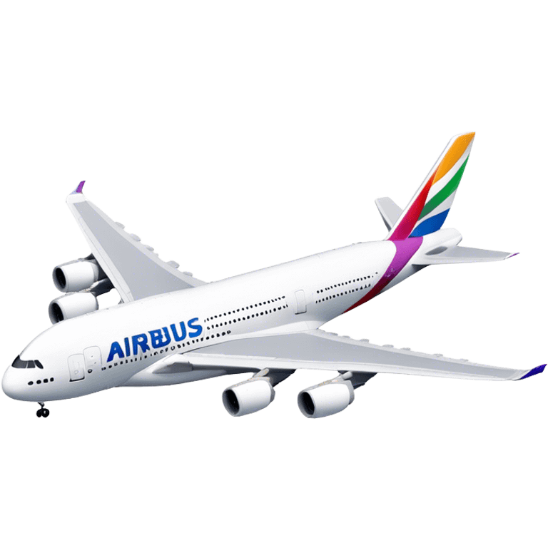 Airbus A380 - Airbus (Model Year: 2021) (Iconic colour: White with colorful tail) emoji