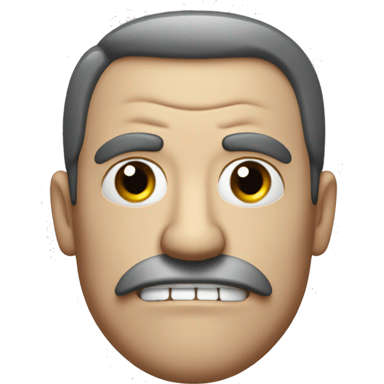 Angry Bavarian man with toothbrush moustache emoji