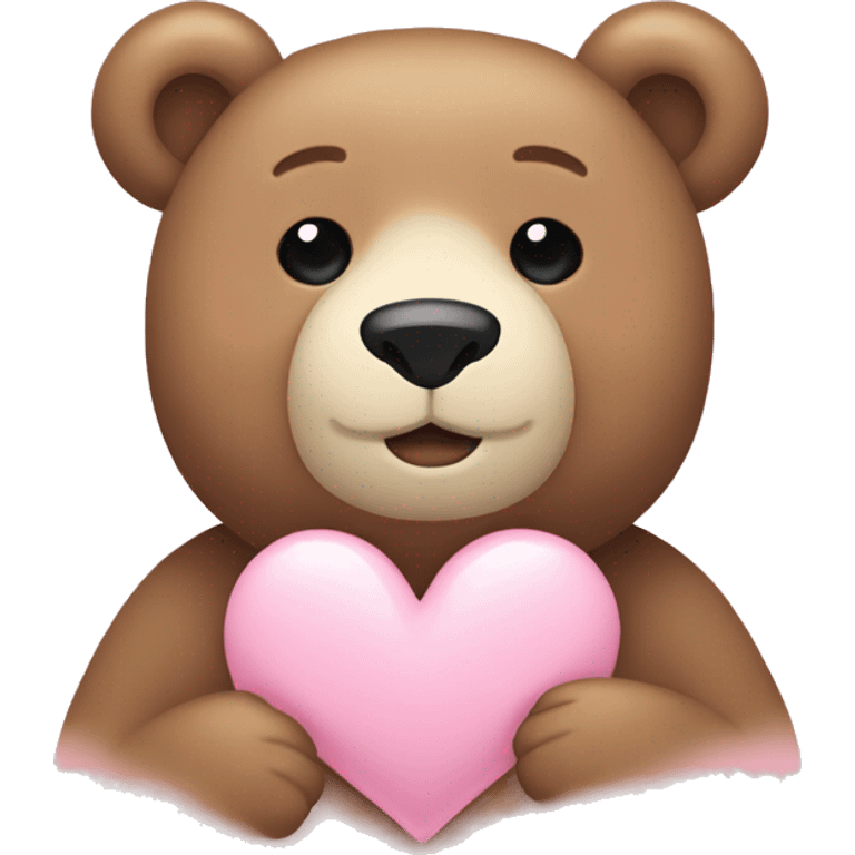 Bear whit light pink heart emoji