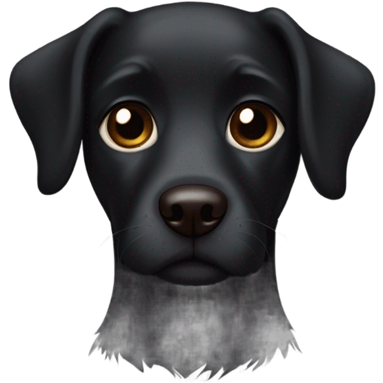 Realistic black dog with brown eyes emoji