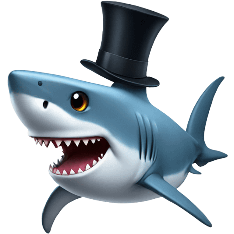 Shark with a top hat emoji