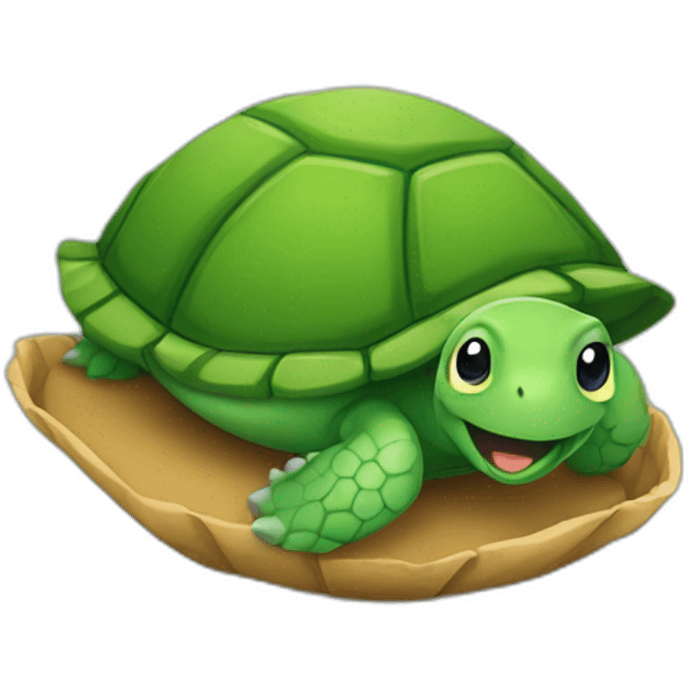 un lièvre dans une tortue emoji