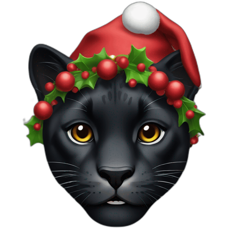 black panther in christmas emoji