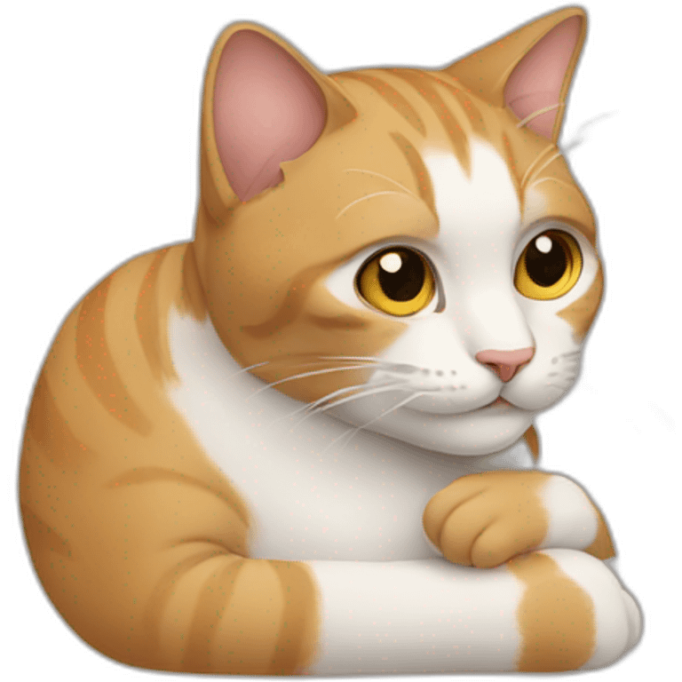 Cat with hand on chin emoji