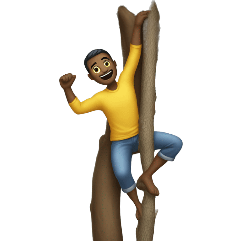 Man climbing a tree emoji