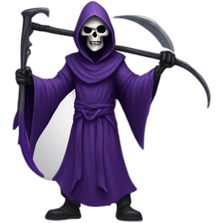 Purple grim reaper with scythe emoji