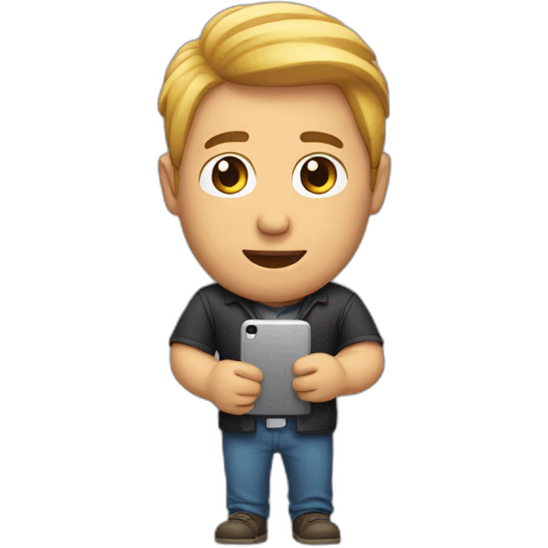 A man hold phone  emoji