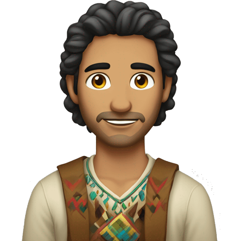 Half indigenous mexican half european spaniard handsome man emoji