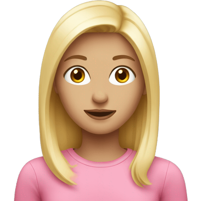 Blonde girl with pink top emoji