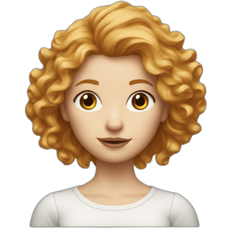 strawberry blonde lady with messy hair emoji