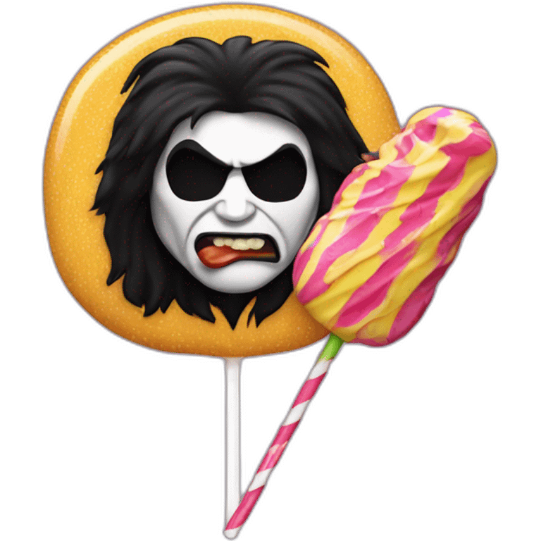 gene simmons with a lollypop emoji