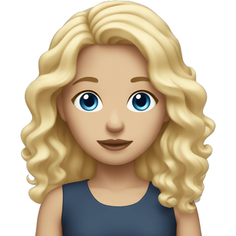  girl with blue eyes and wavy blonde hair  emoji