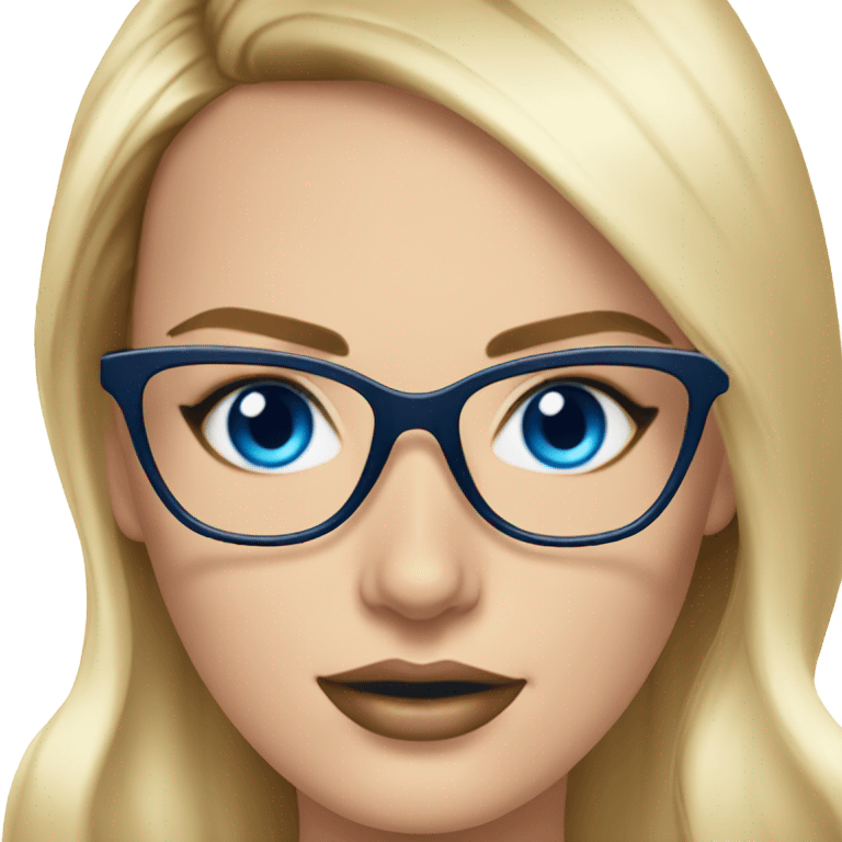 Margot Robbie blue eyes wearing glasses  emoji