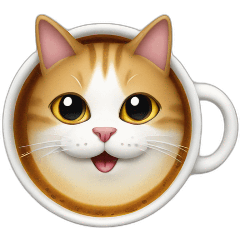 Cat in a coffee emoji