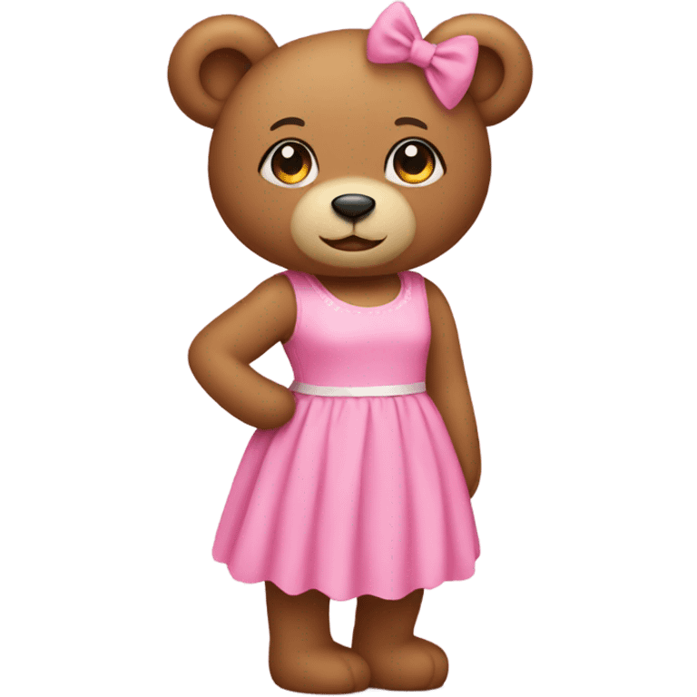 teddy bear wearing a pink dress emoji