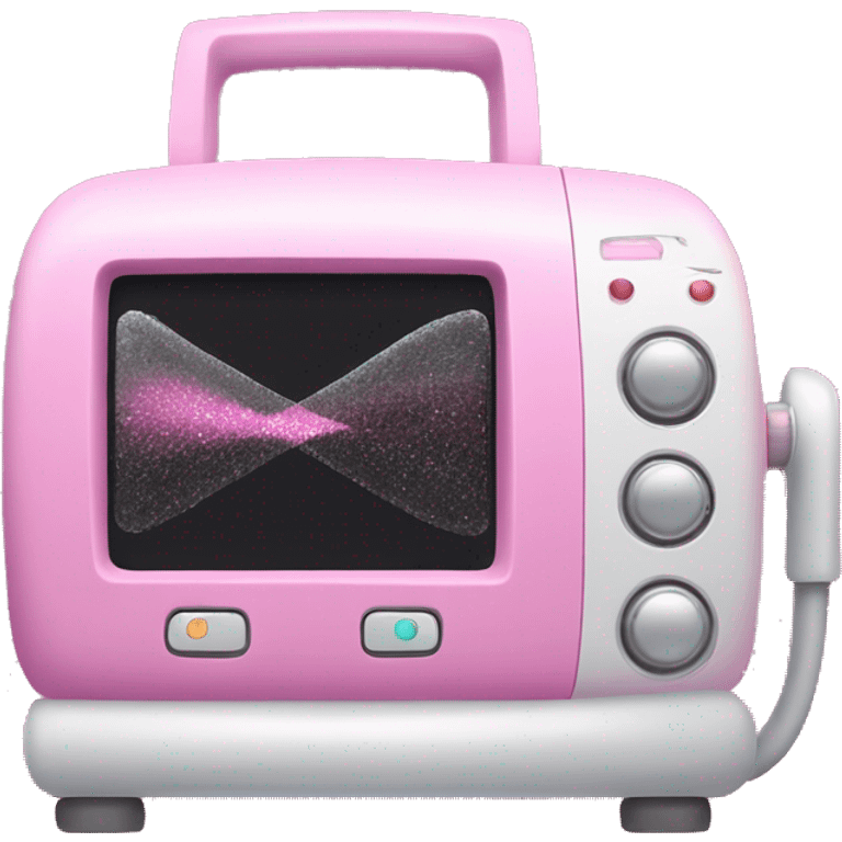 Pink ombre ultrasound machine with glitter emoji