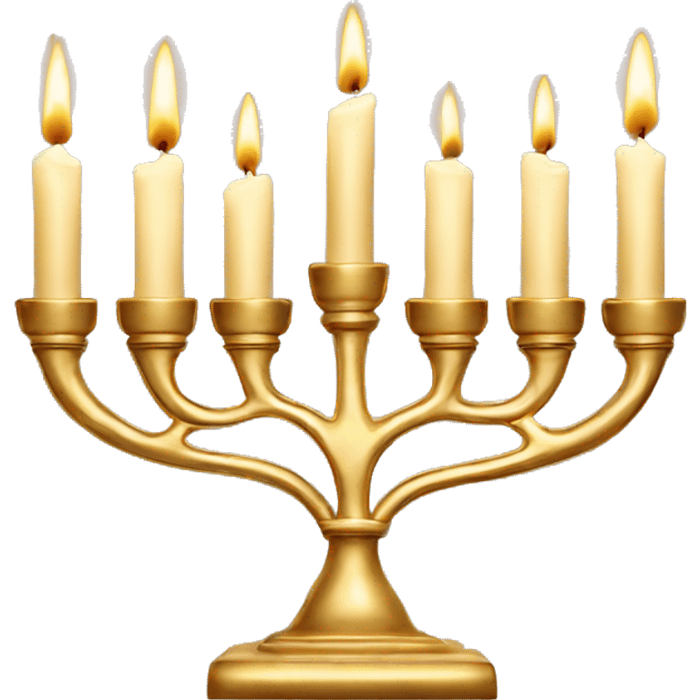 Gold Menorah with 4 candles on each side emoji