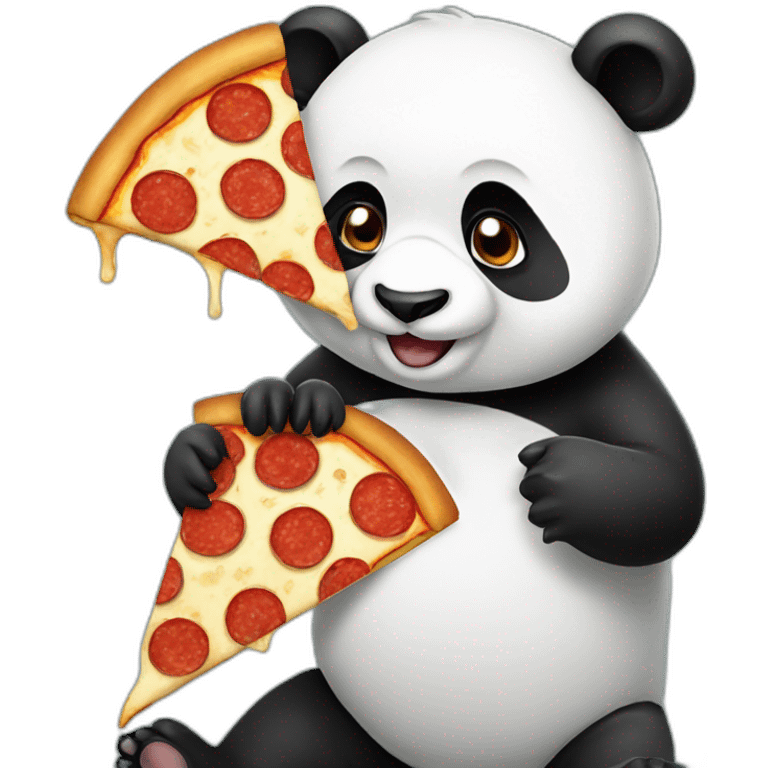 Panda eating pizza emoji