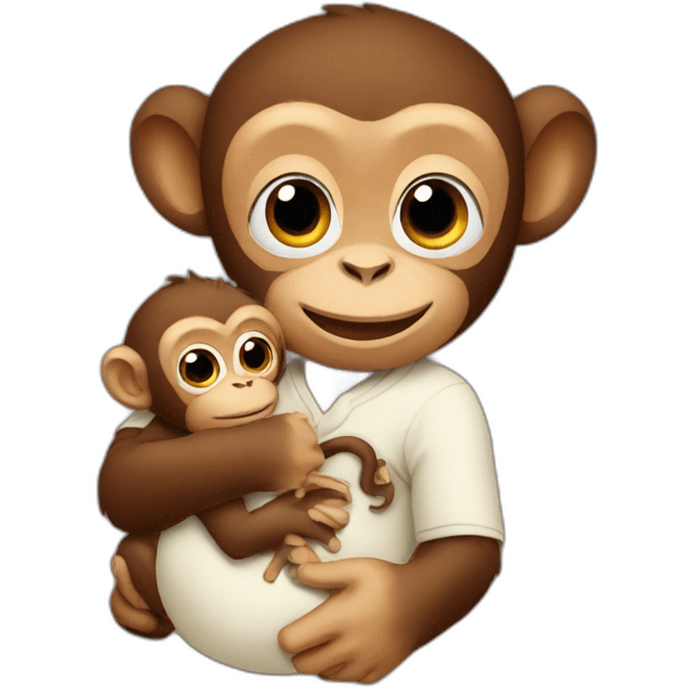 monkey holding baby emoji